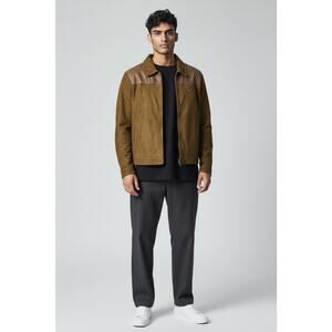 VTG GA Emporio Collection Italian Suede Leather Blazer Jacket Men's Large Brown